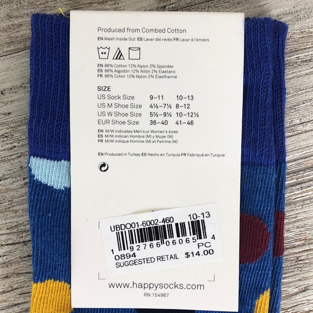 Happy Socks Blue Multicolor Polkadot Unisex Socks - Picture 5 of 5
